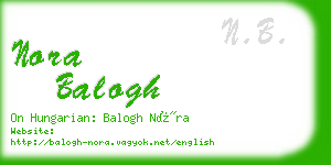 nora balogh business card